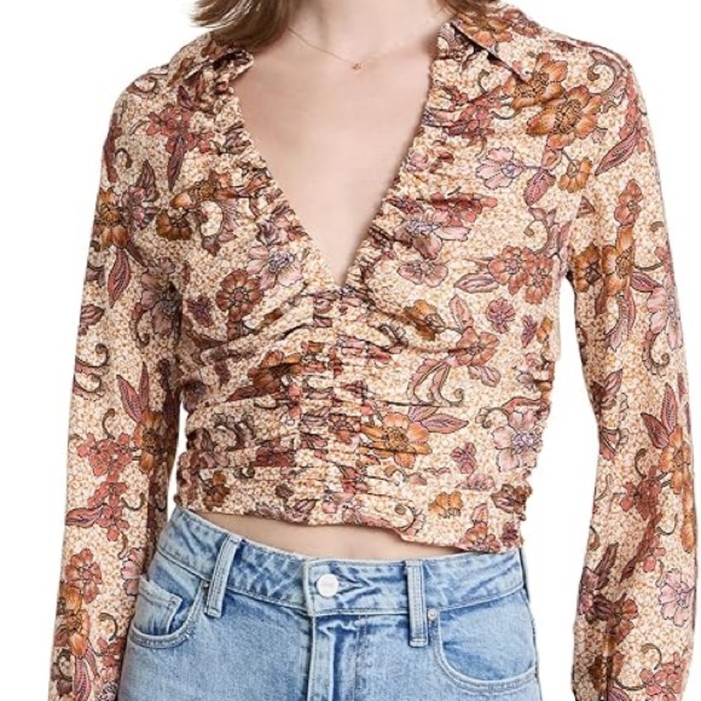 Free People Combo I Got You Too Vintage Long Sleeve Blouse